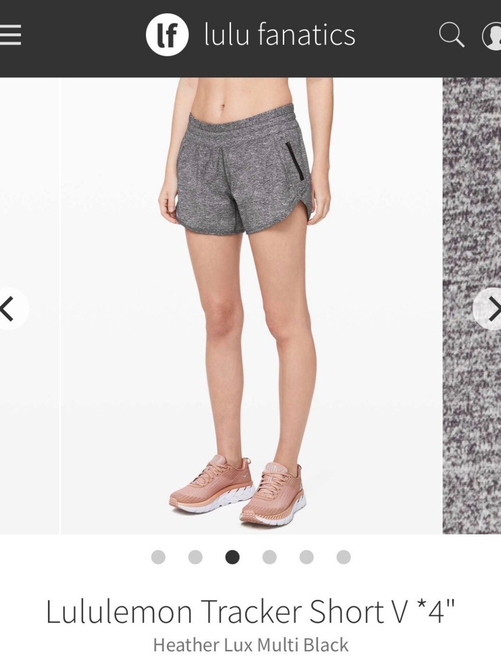 lululemon athletica Heather Lux Multi Gray Tracker Shorts 6